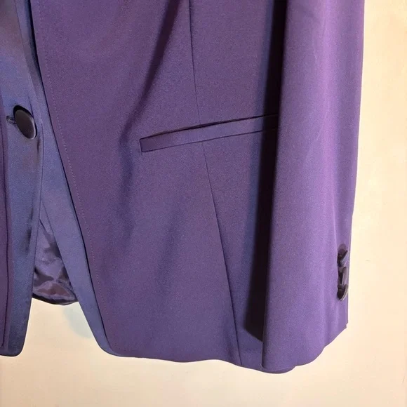 LUISA SPAGNOLI Sz 50 Blazer Satin Layer and Buttons Shoulder Pads 90s Vibe Lined - Picture 4 of 9